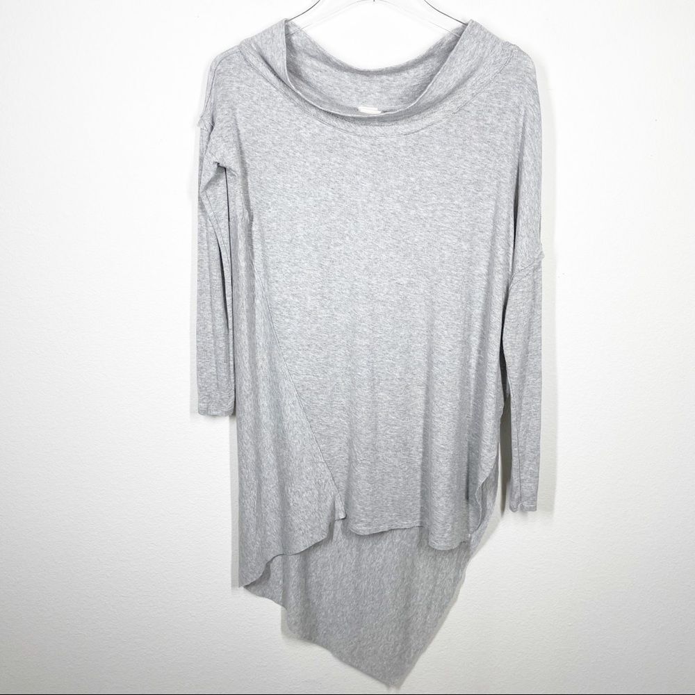 FREE PEOPLE Grapevine Off Shoulder Long Sleeve Top Asymmetrical Hem Spring